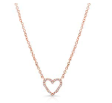 Small Open Diamond Heart Necklace