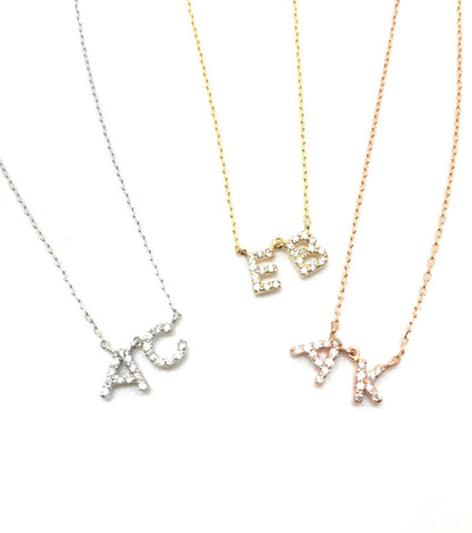 MC Petit Diamond Initial Necklace (Special Order)