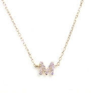Single Petit Diamond Initial Necklace