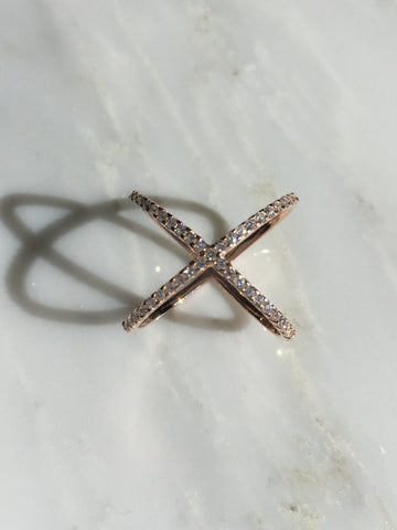 .925 Sterling Silver CZ X Ring (Special Order Christina Lema)