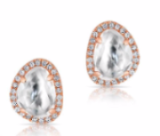 Diamond Topaz Rockstud Earrings
